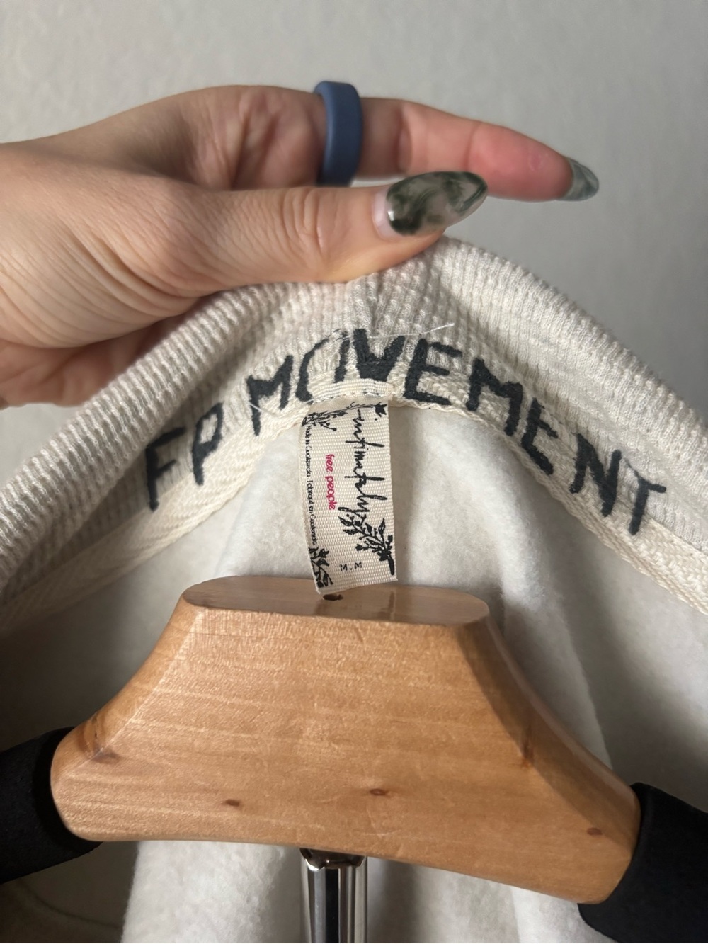 FP Movement For The Win Micro Zip Hoodie Oatmeal Heather Crop Womens M *FLAW - Picture 6 of 7